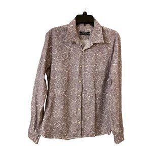 Men’s Club Monaco Purple Paisley Button Up Dress Shirt -Size L/G